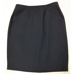 Vintage DKNY Hong Kong 100% Wool Knee Length Lined Navy Skirt-Size 8-Exc!